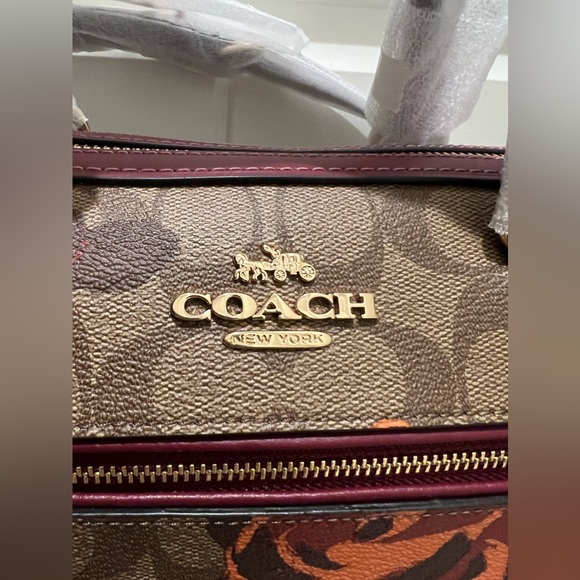 NWT Coach Rowan Satchel In Signature Canvas With Jumbo Floral Print - Picture 12 of 12